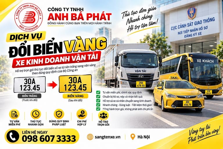 Tư vấn biển xe kinh doanh – cập nhật nhận diện mới