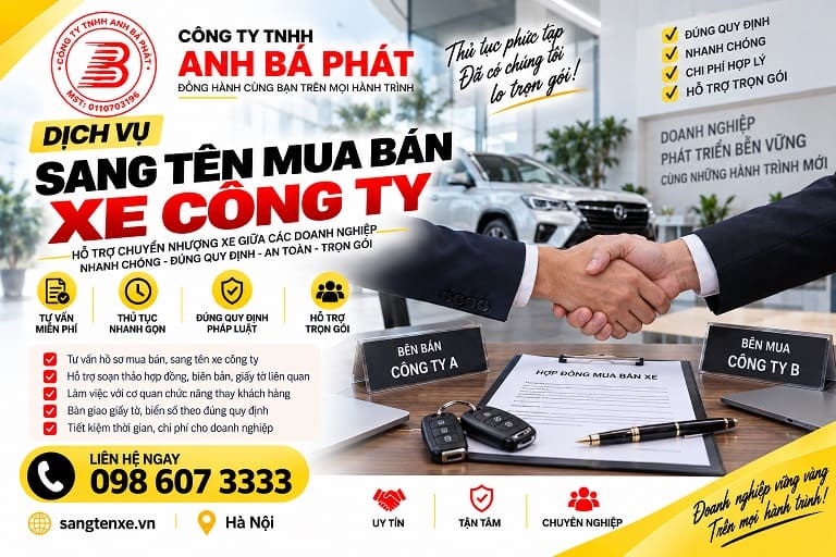 Tư vấn hồ sơ sang tên xe công ty